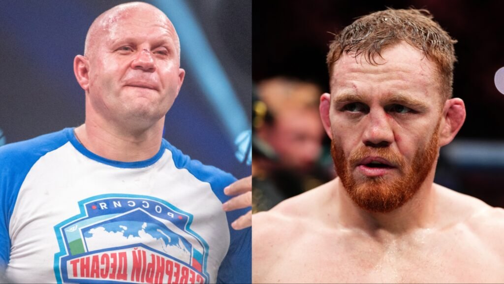 Un montaje fotográfico de los luchadores de MMA Fedor Emelianenko y Ryan Bader.