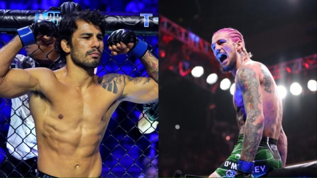 Foto montaje de los luchadores de UFC Alexandre Pantoja y Sean O'Malley.